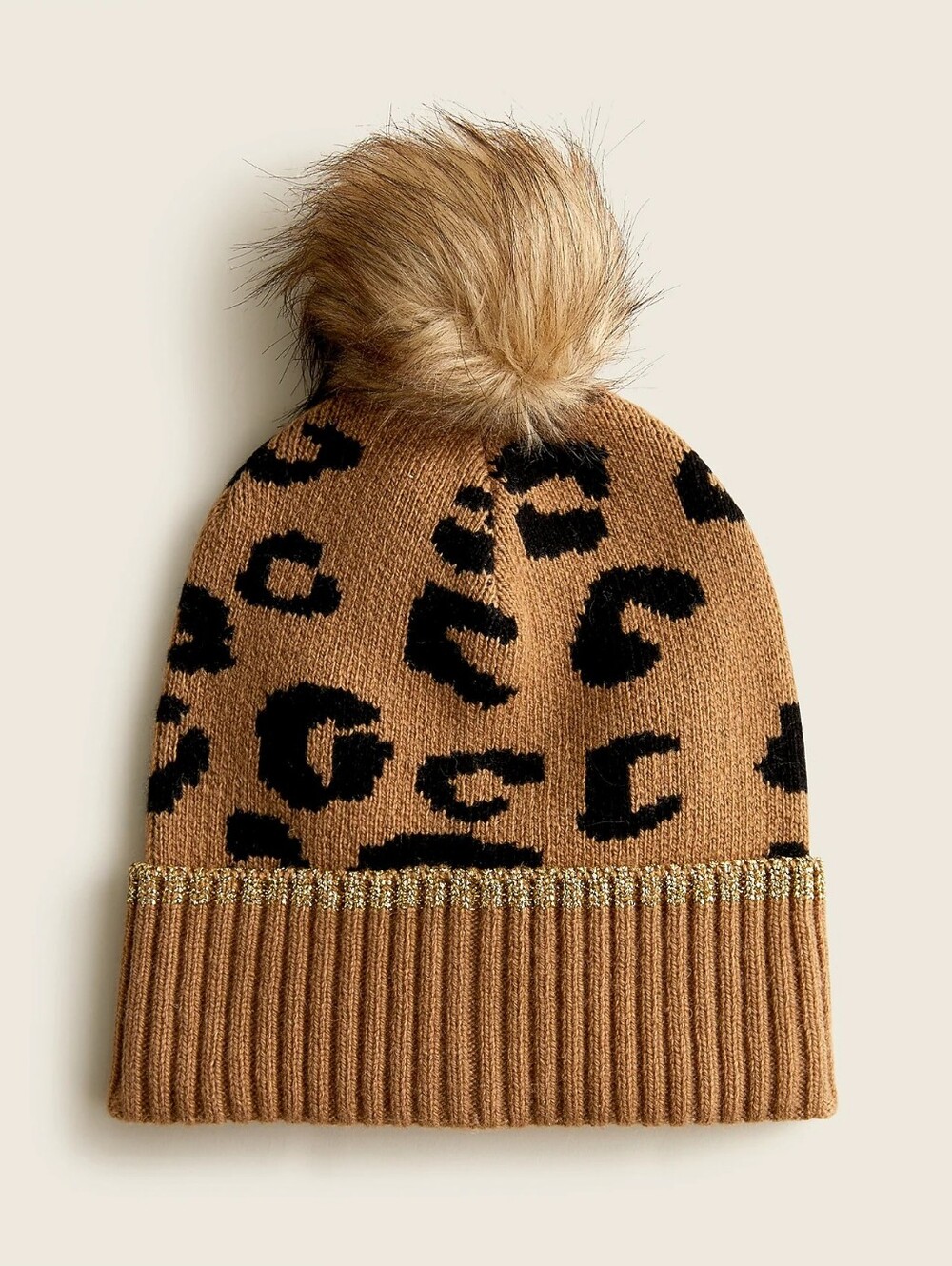 Crewcuts Leopard Pom Beanie In Leopardo Print